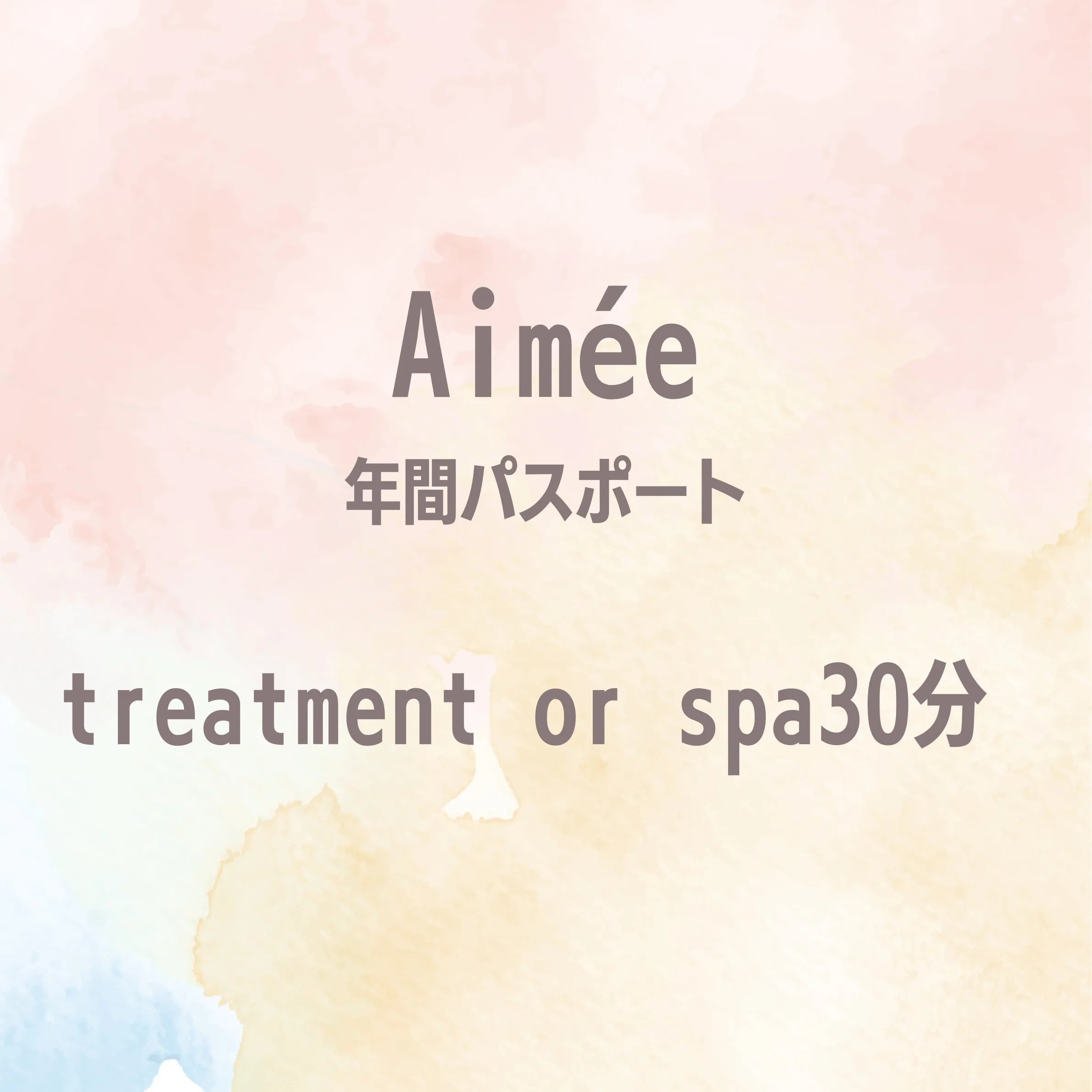 【Aimée年間パスポート】treatment or spa30分